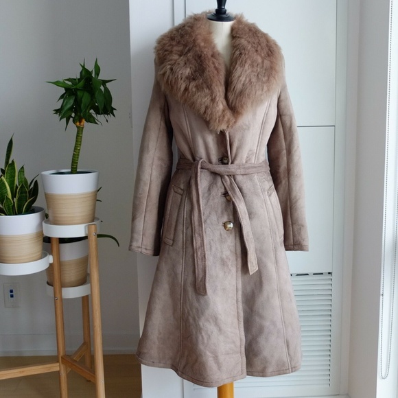 Jackets & Blazers - Long Shearling Coat Lapel Winter Fur Sheepskin S